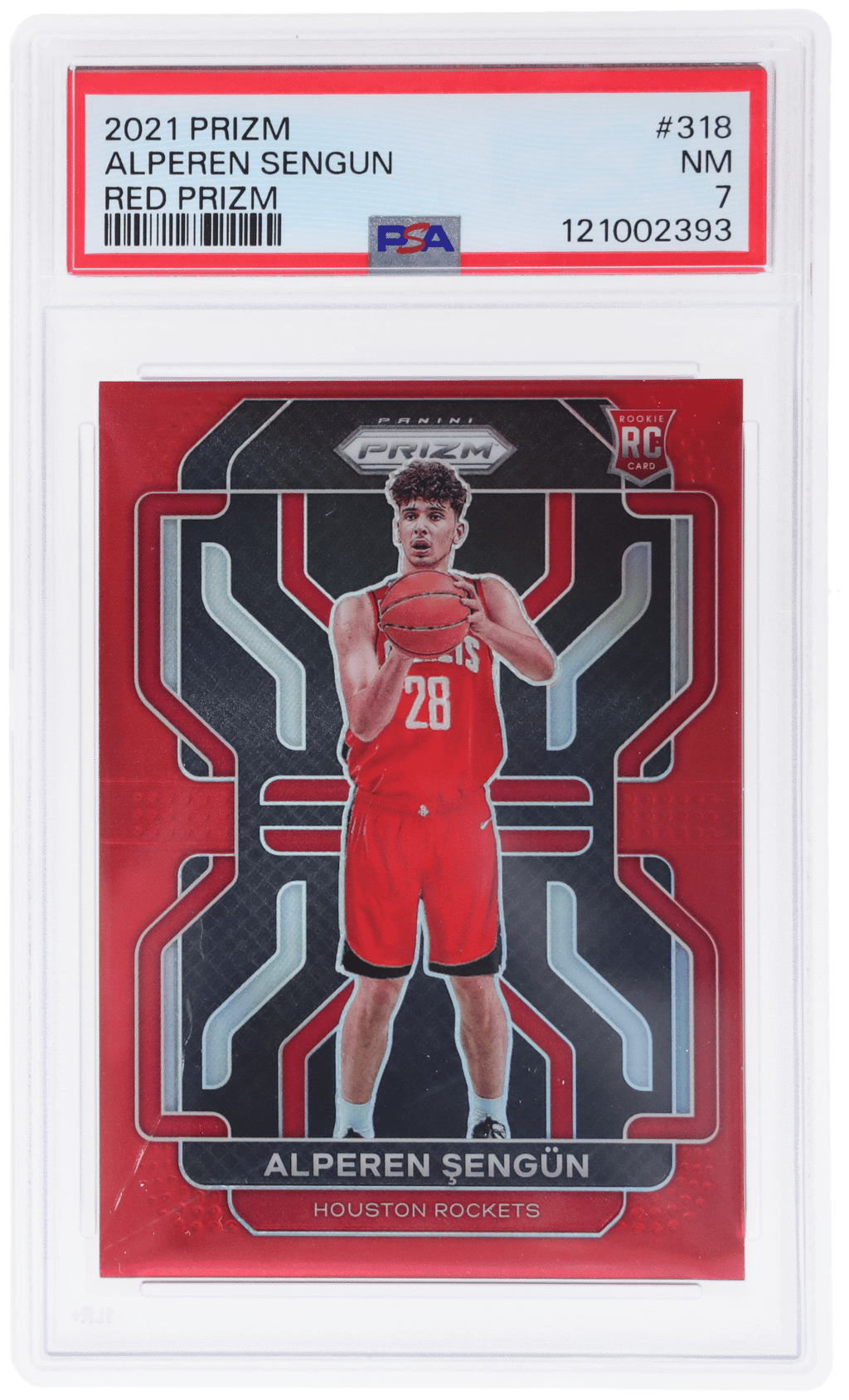 2021 Panini Prizm Red Prizm Alperen Sengun #318 18/299 PSA 7