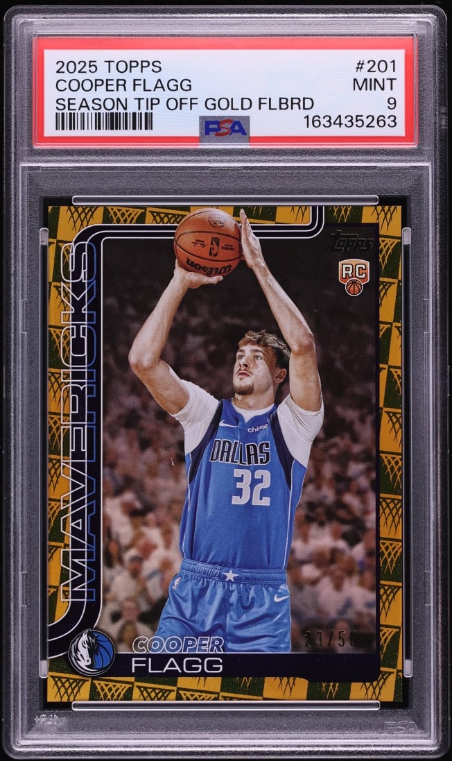 2025 Topps Season Tip Off Gold Flbrd Cooper Flagg ROOKIE /50 #201 PSA 9 MINT