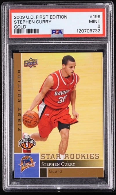 2009 Upper Deck First Edition Gold Stephen Curry ROOKIE #196 PSA 9 MINT