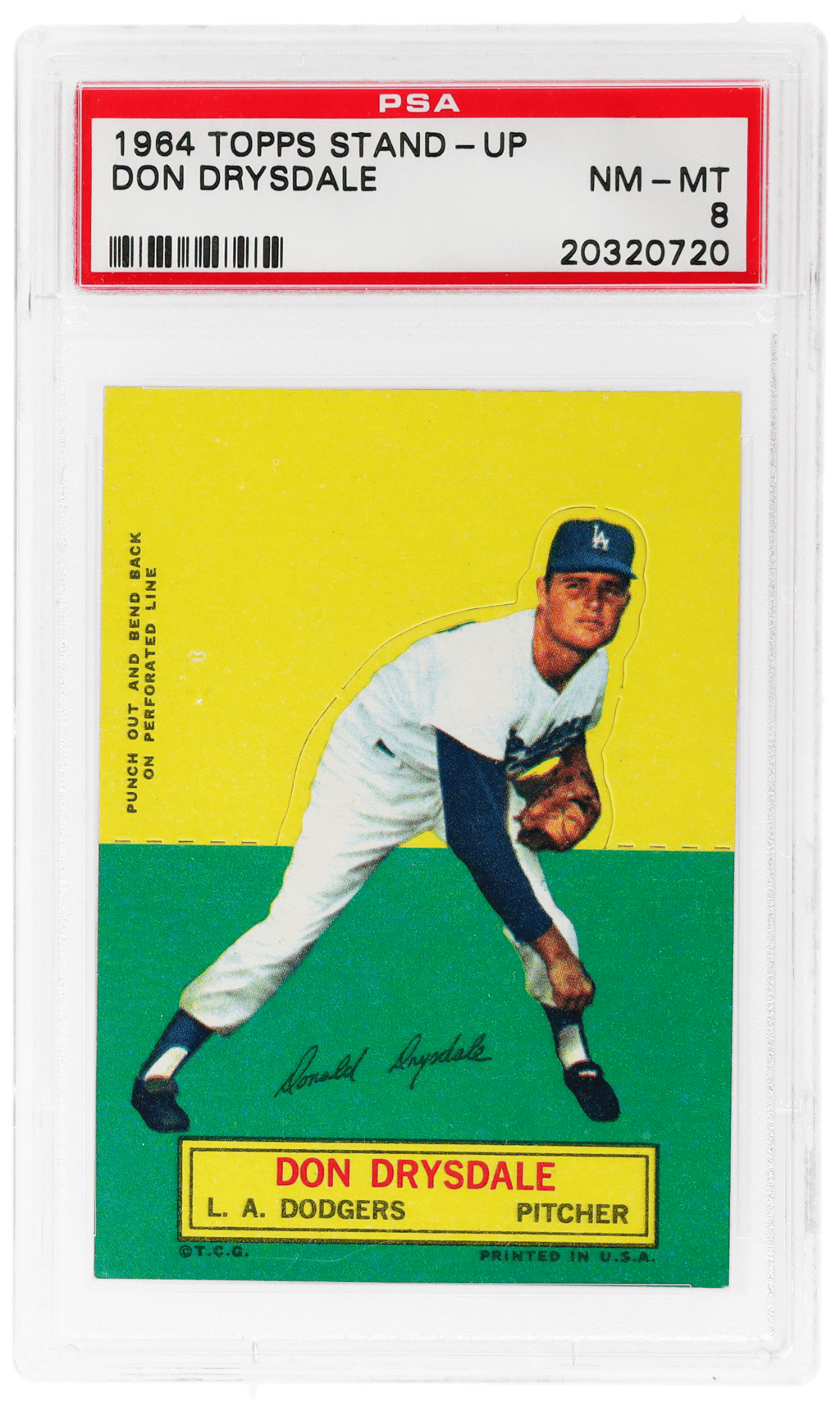 1964 Topps Stand Up Don Drysdale #22 PSA 8