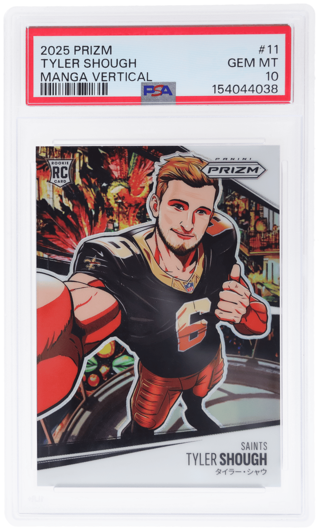 2025 Panini Prizm Manga Vertical Tyler Shough #11 PSA 10