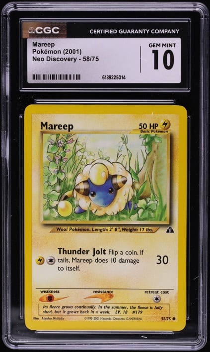 2001 Pokemon Neo Discovery Mareep #58 CGC 10 GEM MINT