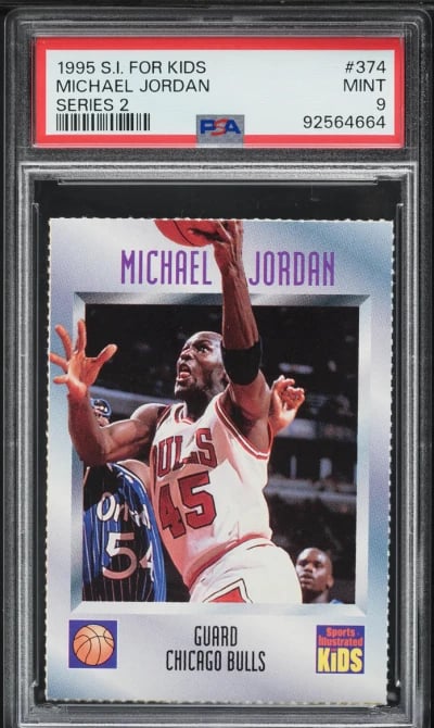 1995 Sports Illustrated For Kids Series 2 Michael Jordan #374 PSA 9 MINT