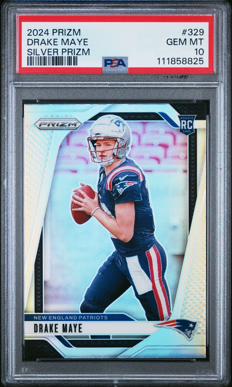 2024 Drake Maye #329 Prizm Silver PSA 10.0