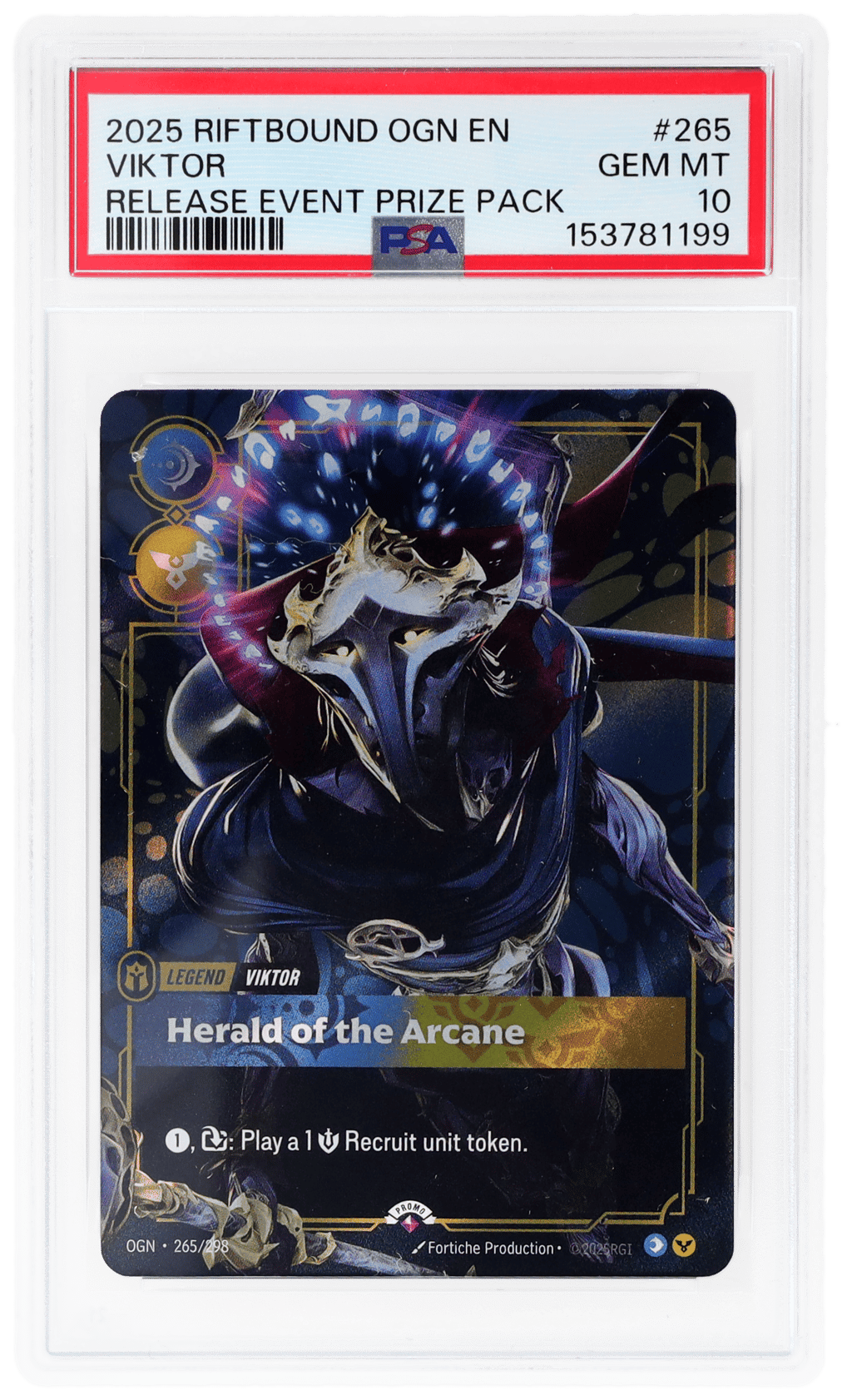 2025 Riftbound League of Legends Origins Release Event Prize Pack Viktor #265 PSA 10
