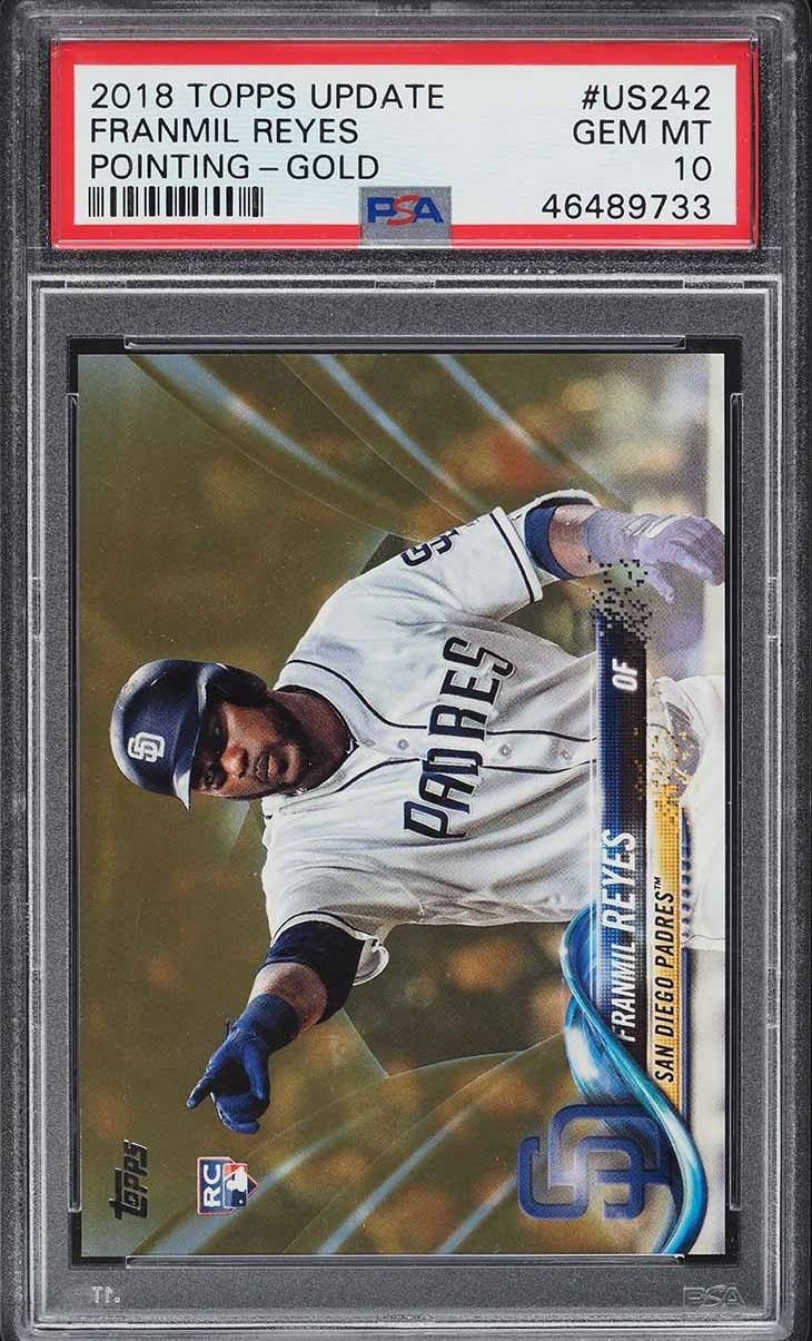 2018 Topps Update Pointing Gold Franmil Reyes ROOKIE /2018 #US242 PSA 10 GEM