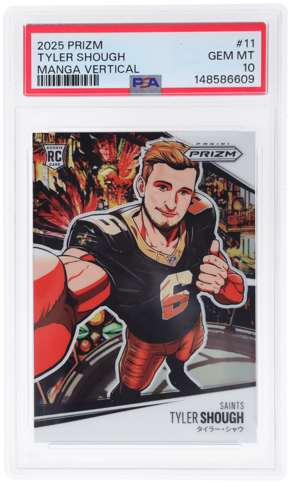 2025 Panini Prizm Manga Vertical Tyler Shough #11 PSA 10