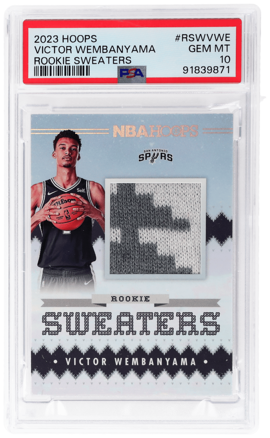 2023 Hoops Rookie Sweaters Victor Wembanyama #RSW-VWE PSA 10