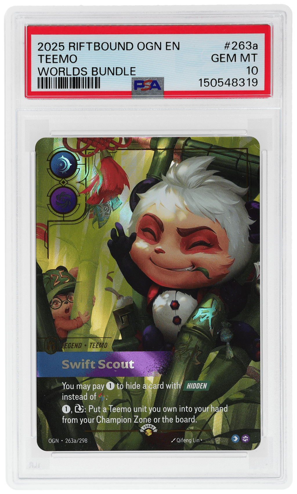 2025 Riftbound League of Legends Origin Worlds Bundle Teemo #263a PSA 10