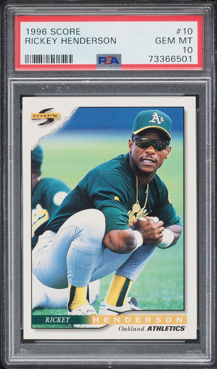 1996 Score Rickey Henderson #10 PSA 10 GEM MINT
