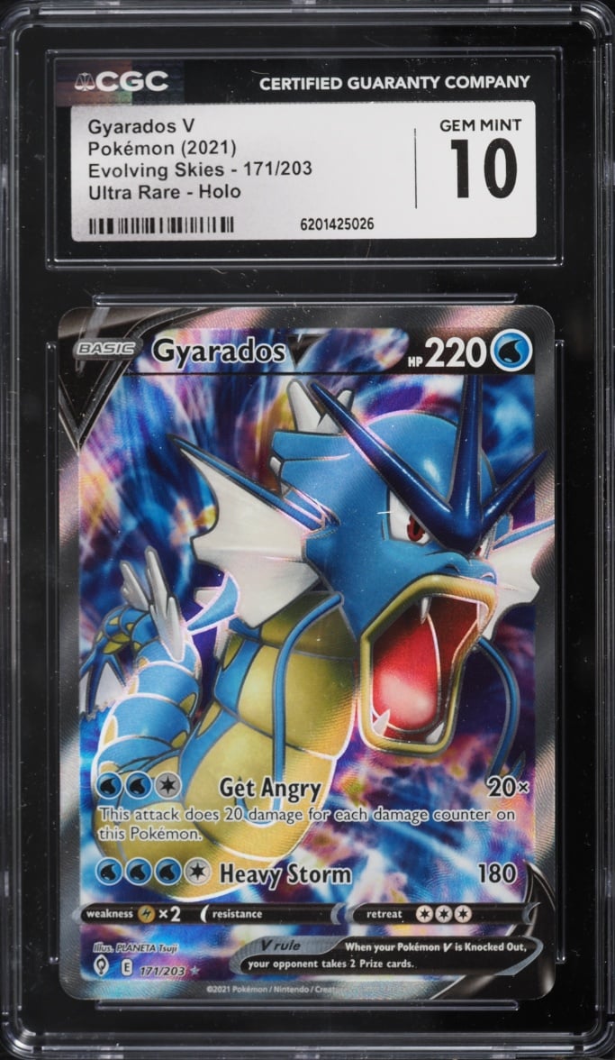 2021 Pokemon Sword & Shield Evolving Skies Full Art Gyarados V #171 CGC 10 GEM MINT