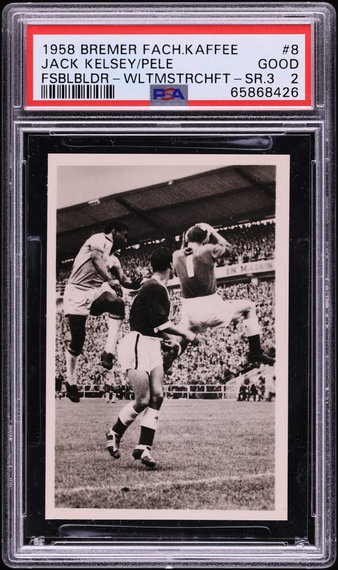 1958 Bremer Fachring Fussballbilder Weltmeisterschaft Pele ROOKIE #8 PSA 2 GD