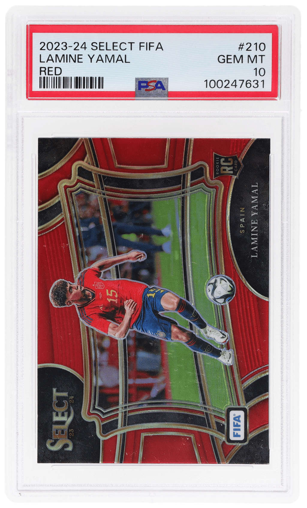 2023 Panini Select Fifa Field Level Red Lamine Yamal #210 PSA 10