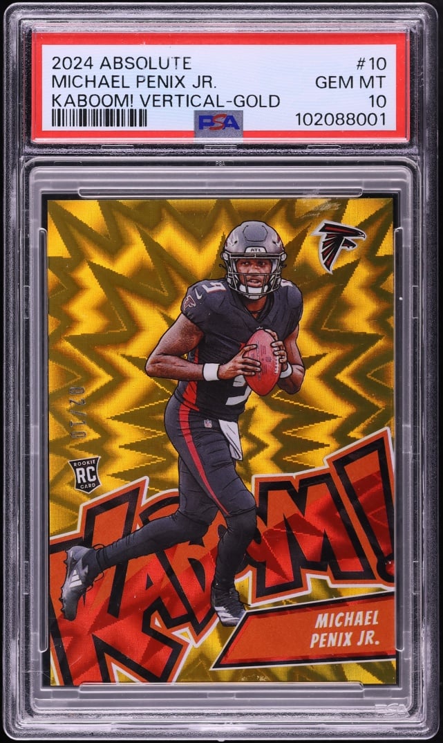 2024 Absolute Kaboom! Vertical Gold Michael Penix Jr. ROOKIE /10 #10 PSA 10 GEM