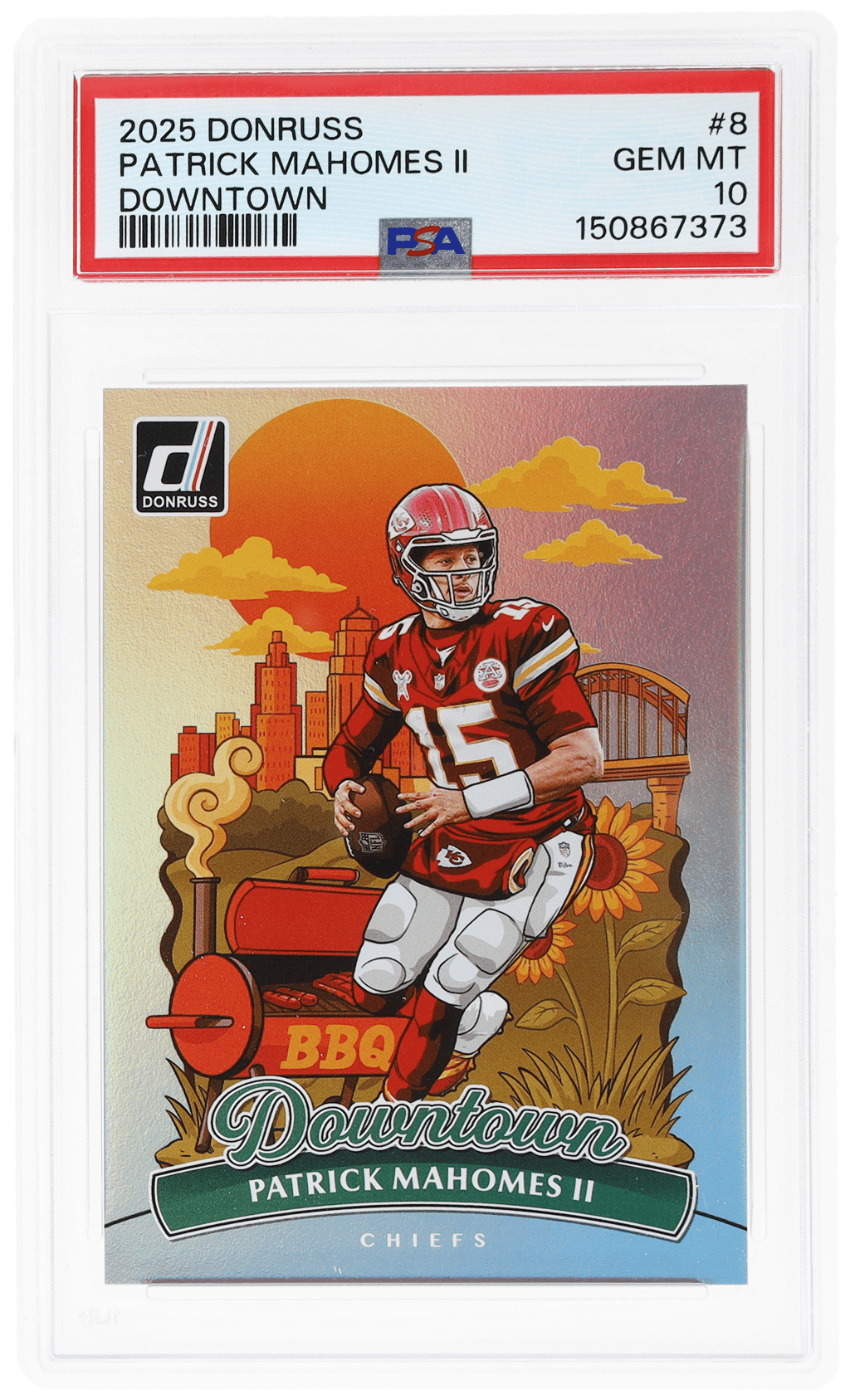 2025 Panini Donruss Downtown Patrick Mahomes II #8 PSA 10