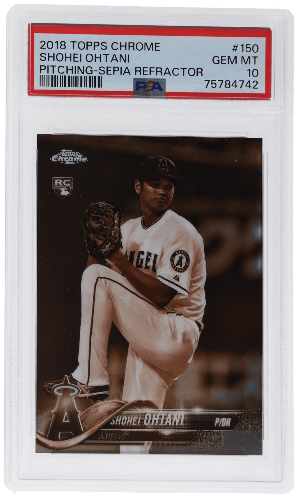 2018 Topps Chrome Pitching Sepia Refractor Shohei Ohtani #150 PSA 10