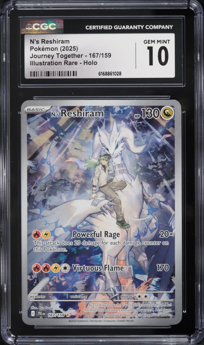 2025 Pokemon Scarlet & Violet Journey Together IR N's Reshiram #167 CGC 10 GEM MINT
