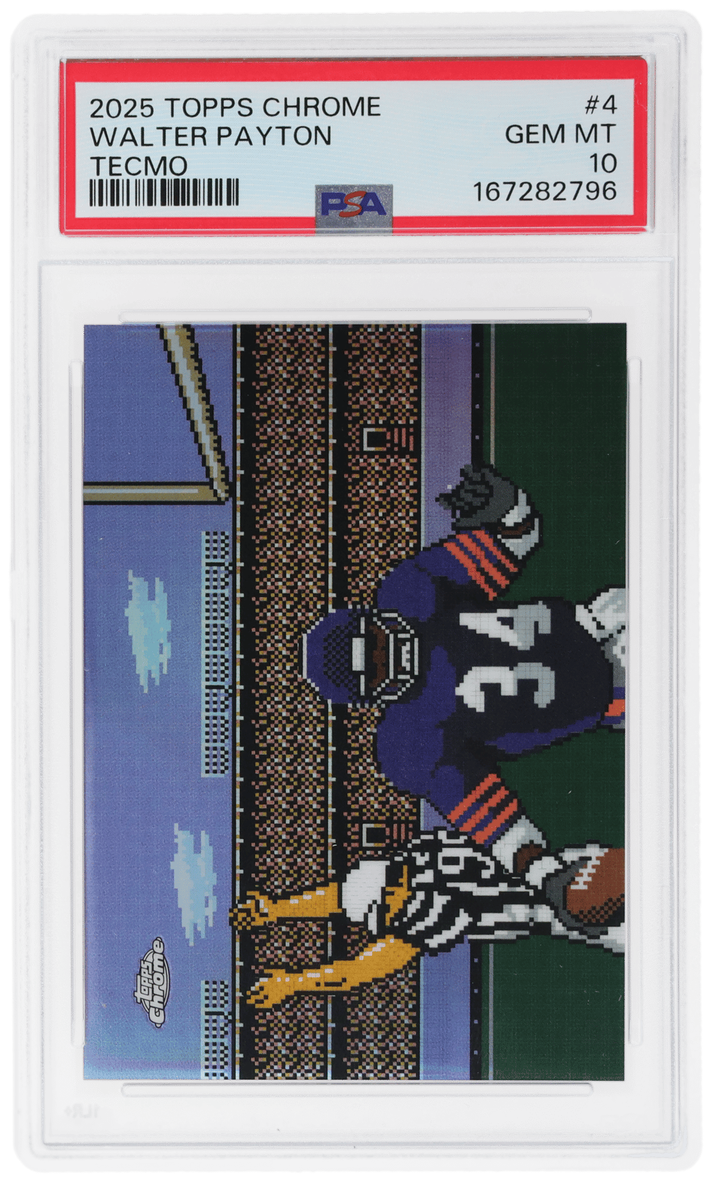 2025 Topps Chrome Tecmo Super Bowl Walter Payton #TECMO4 PSA 10