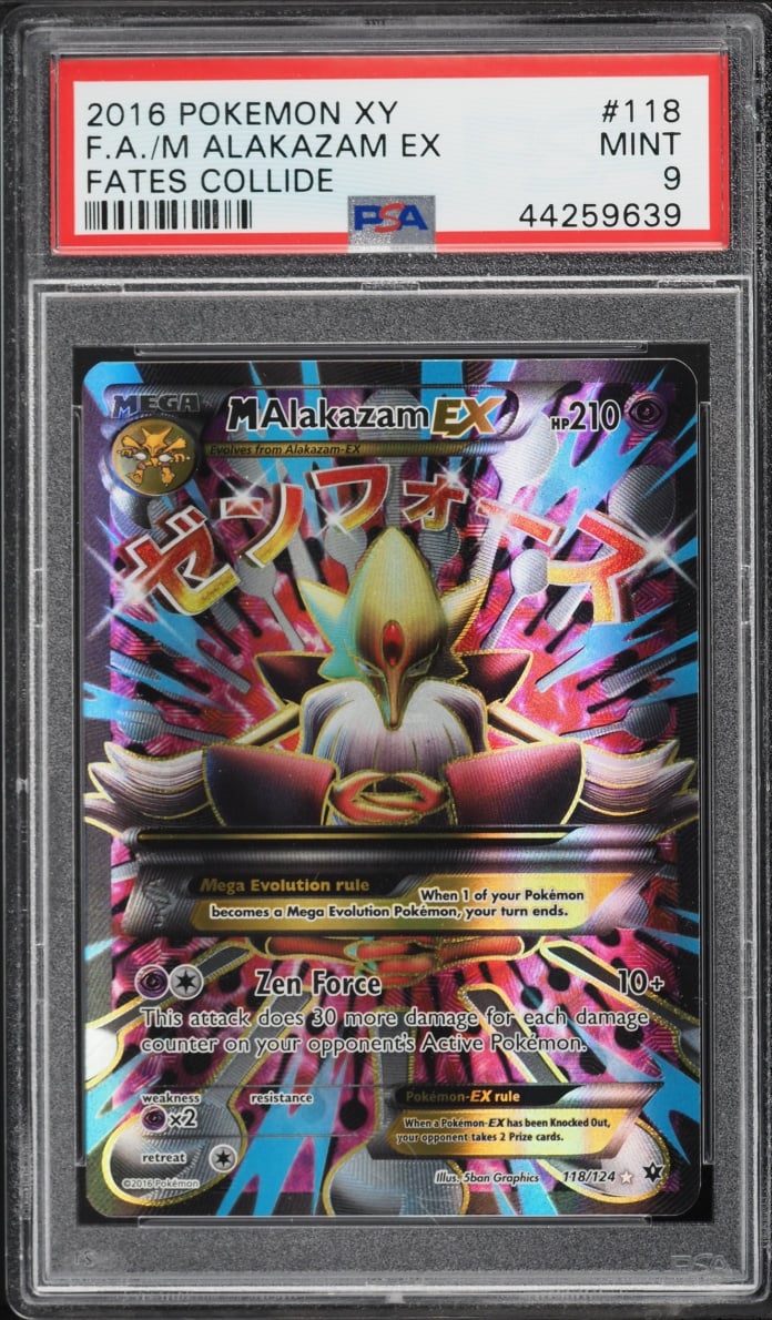 2016 Pokemon XY Fates Collide Full Art M Alakazam EX #118 PSA 9 MINT