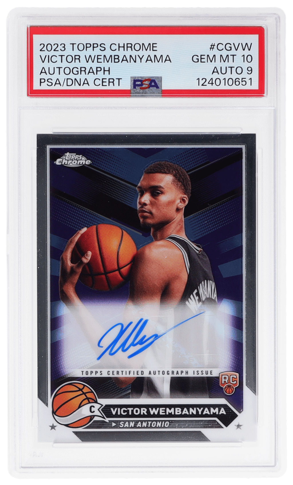 2023 Topps Chrome Autograph Victor Wembanyama #CG-VW PSA 10