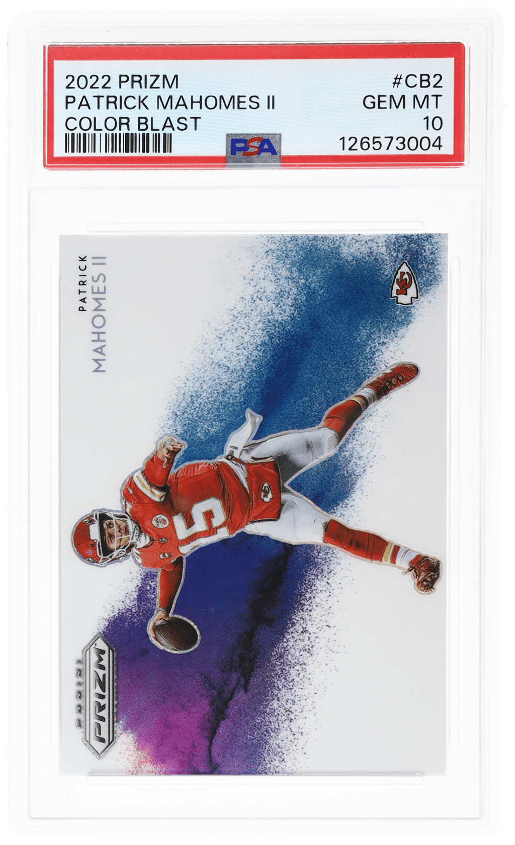 2022 Panini Prizm Color Blast Prizm Patrick Mahomes II #CB2 PSA 10