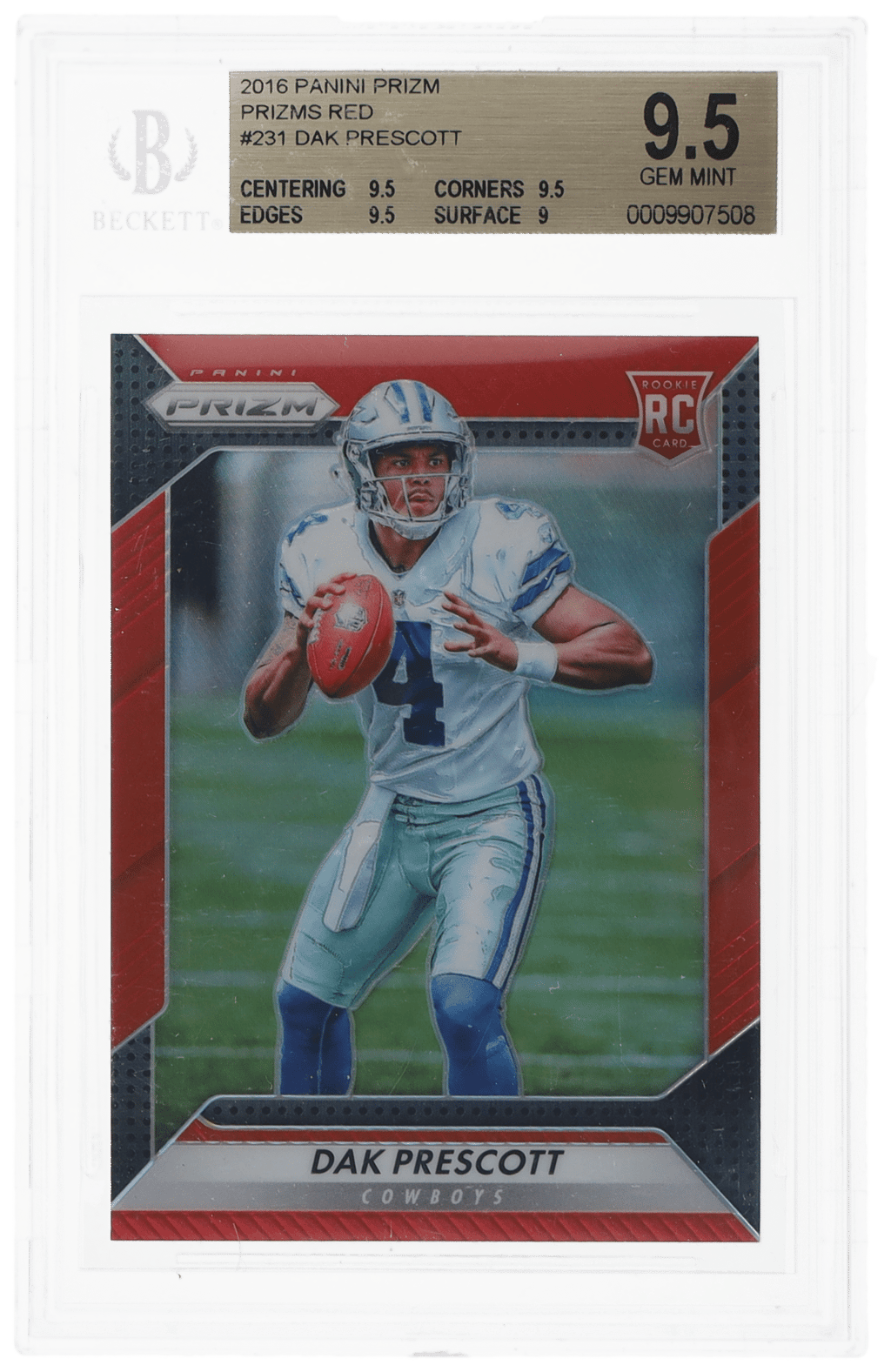 2016 Panini Prizm Red Prizm Dak Prescott #231 BGS 9.5