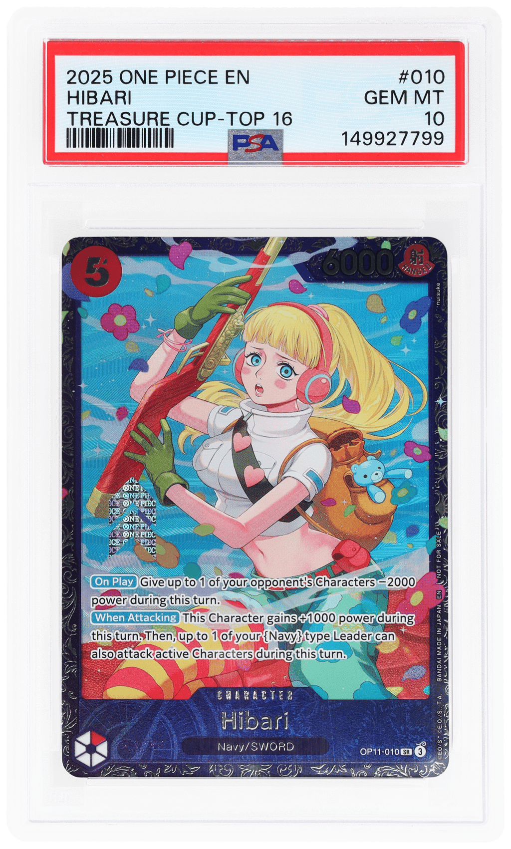 2025 Piece Card Game Promos Hibari #OP11010 PSA 10