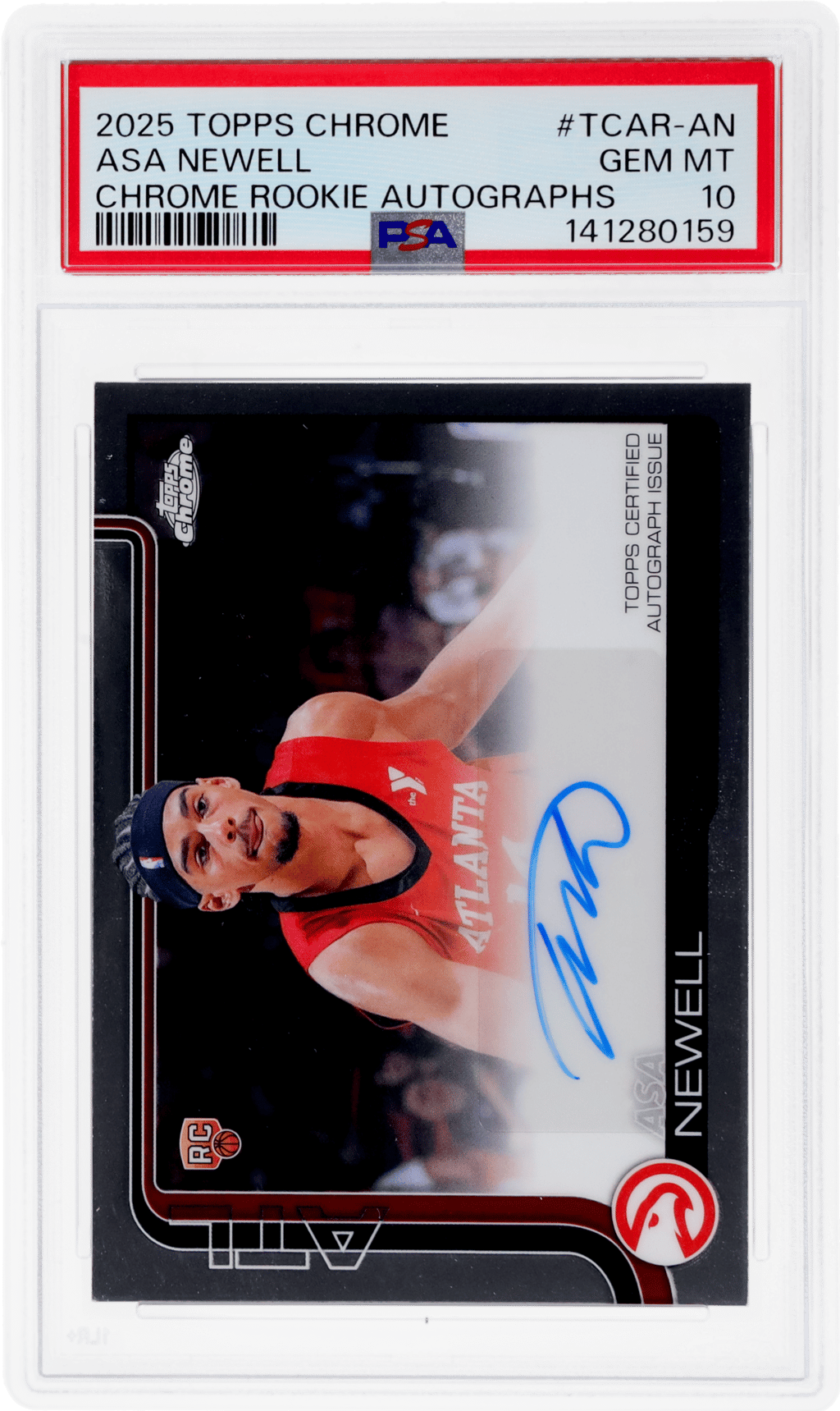 2025 Topps Chrome Chrome Rookie Autograph Asa Newell #TCAR-AN PSA 10