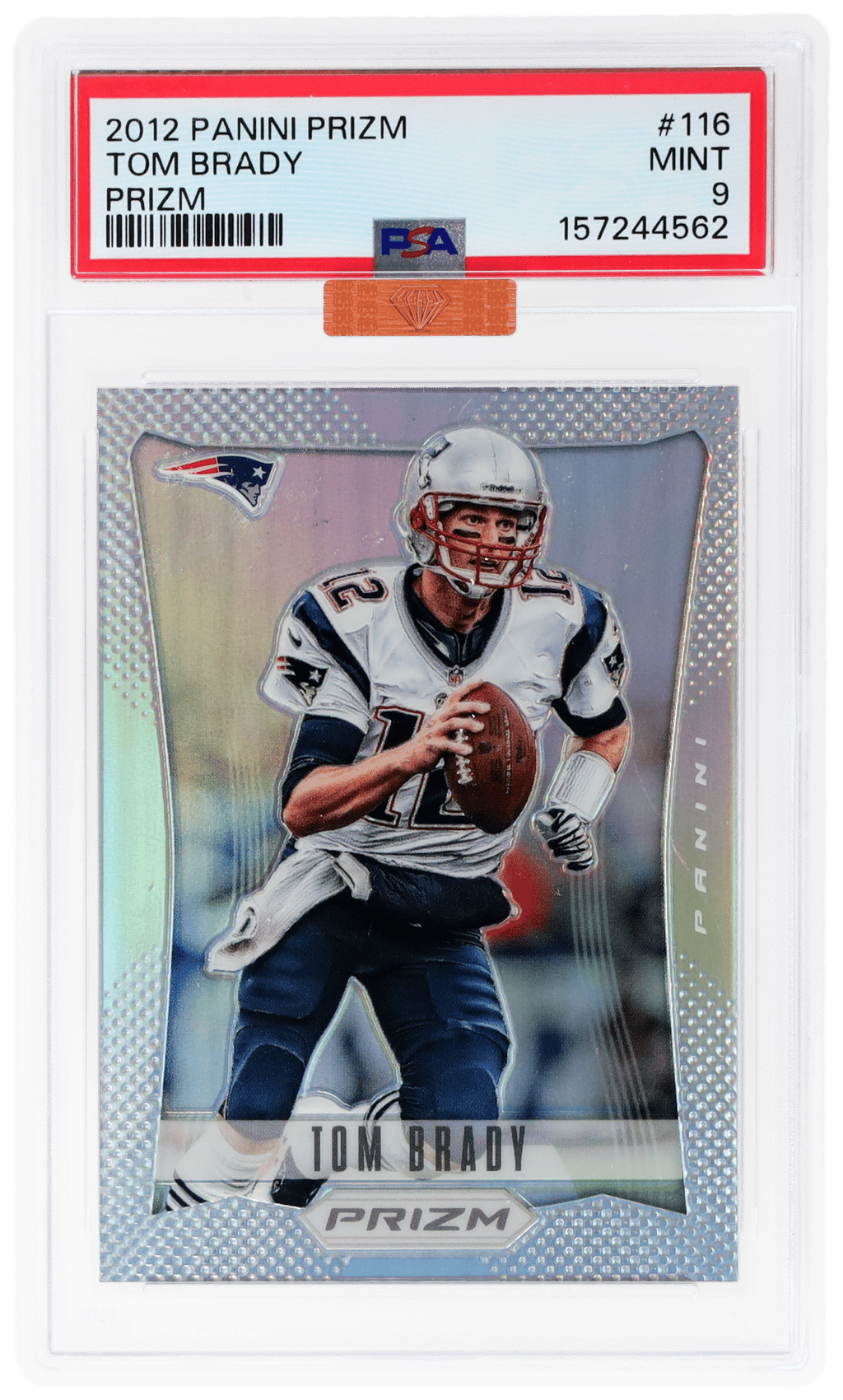 2012 Panini Prizm Silver Prizm Tom Brady #116 PSA 9