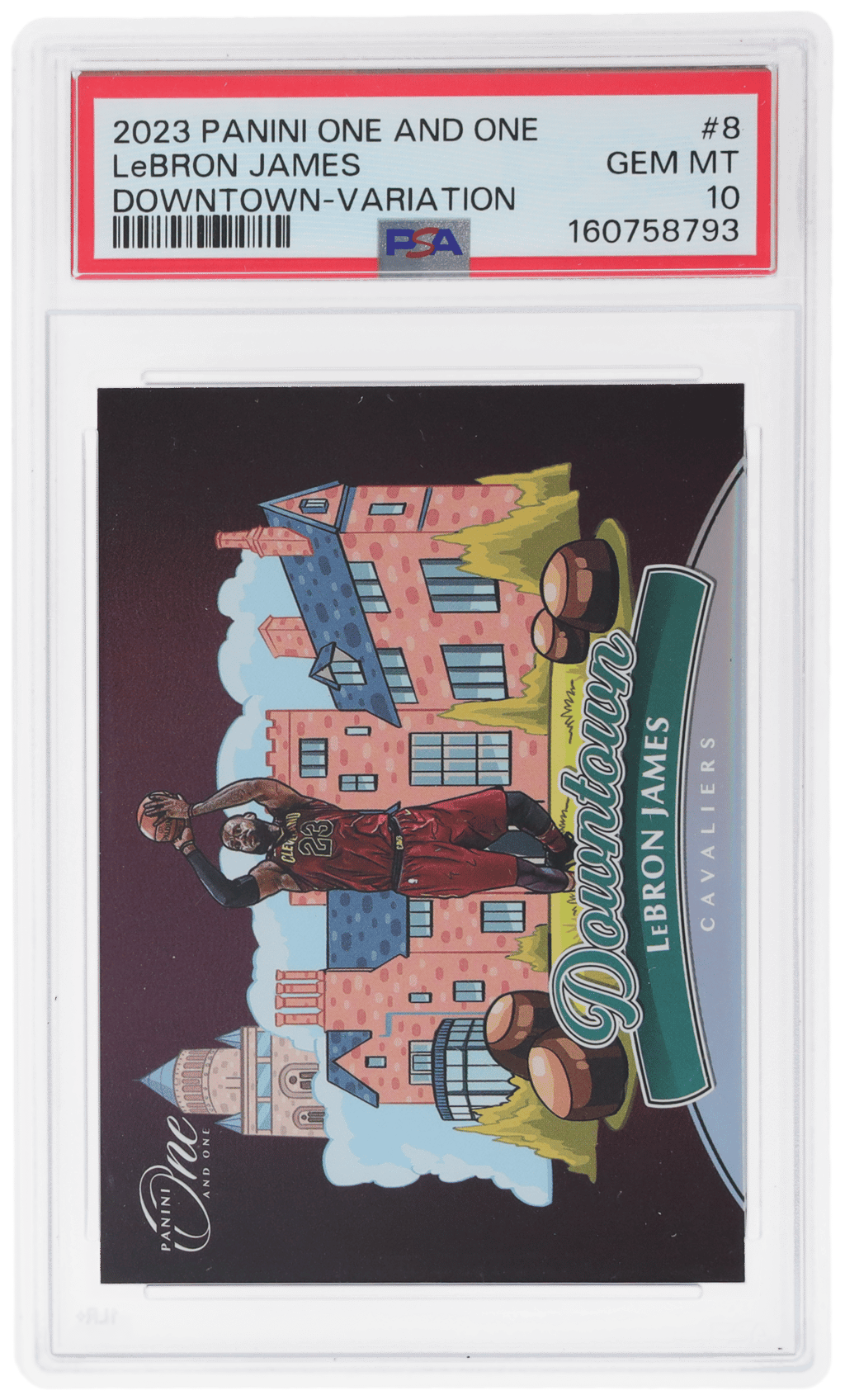 2023 Panini One and One Downtown Horizontal Variation LeBron James #8 PSA 10