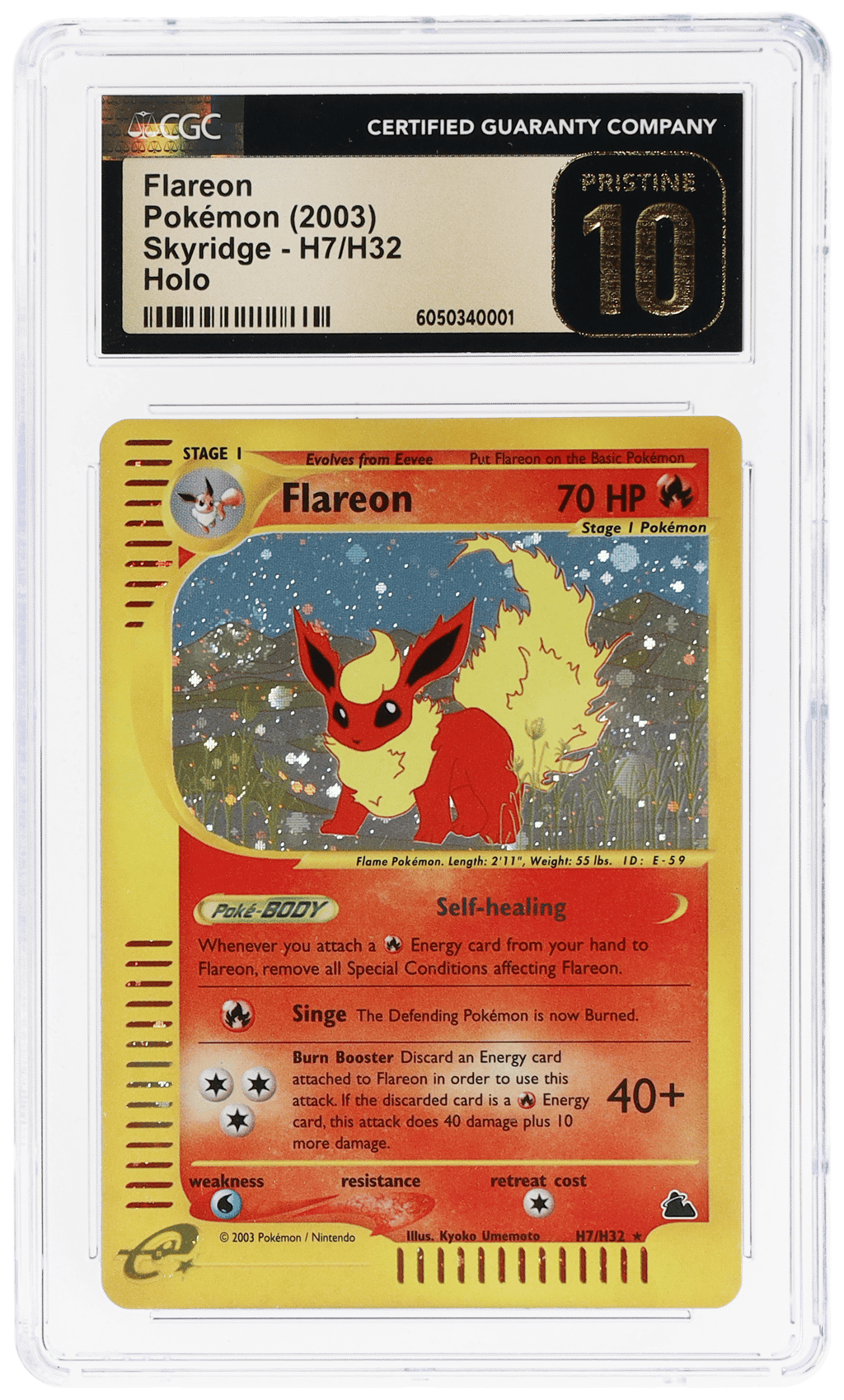 2003 Pokemon Skyridge Holo Flareon #H7 CGC PRI