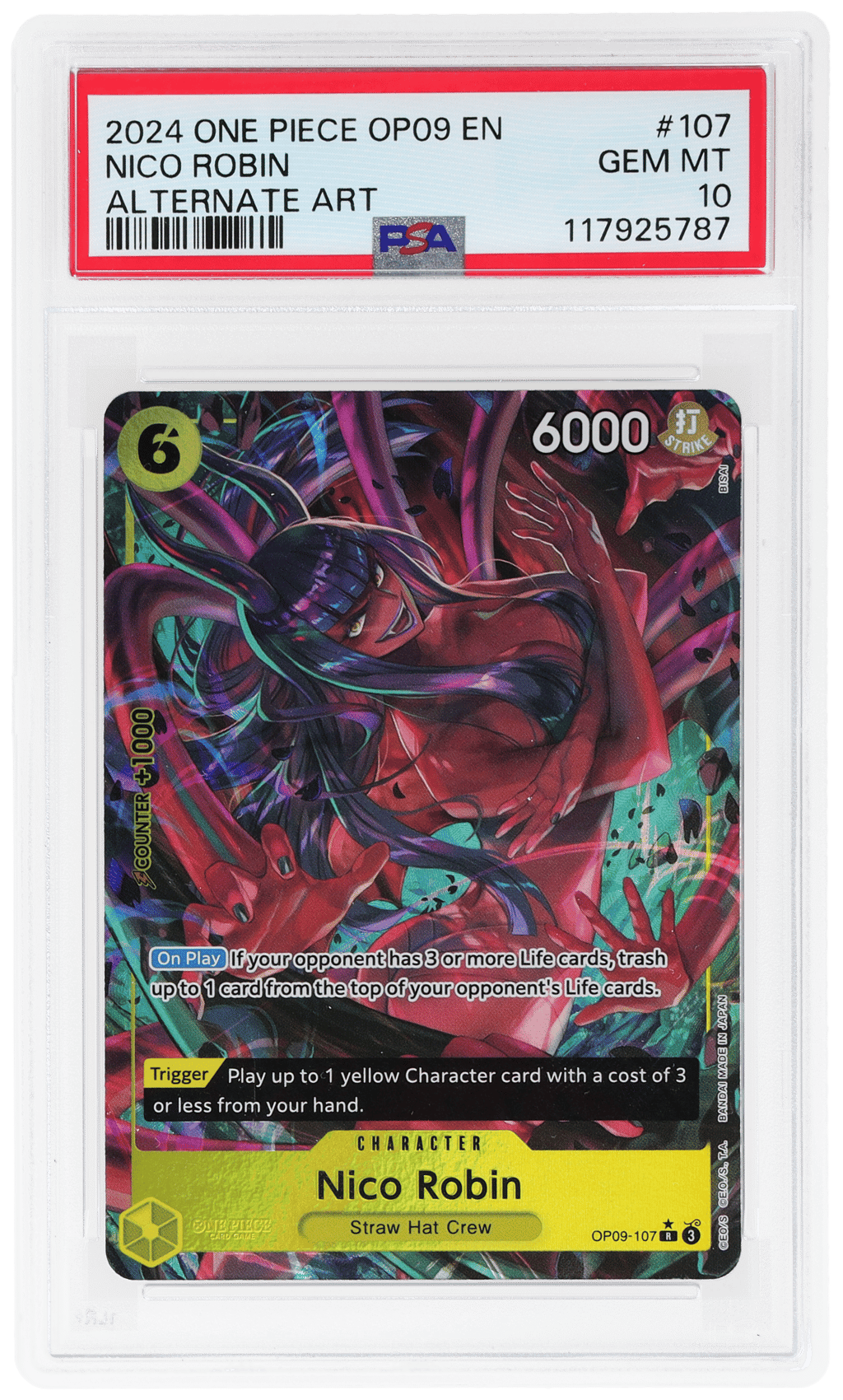 2024 One Piece Emperors In the New World Alternate Art Nico Robin #OP09107 PSA 10
