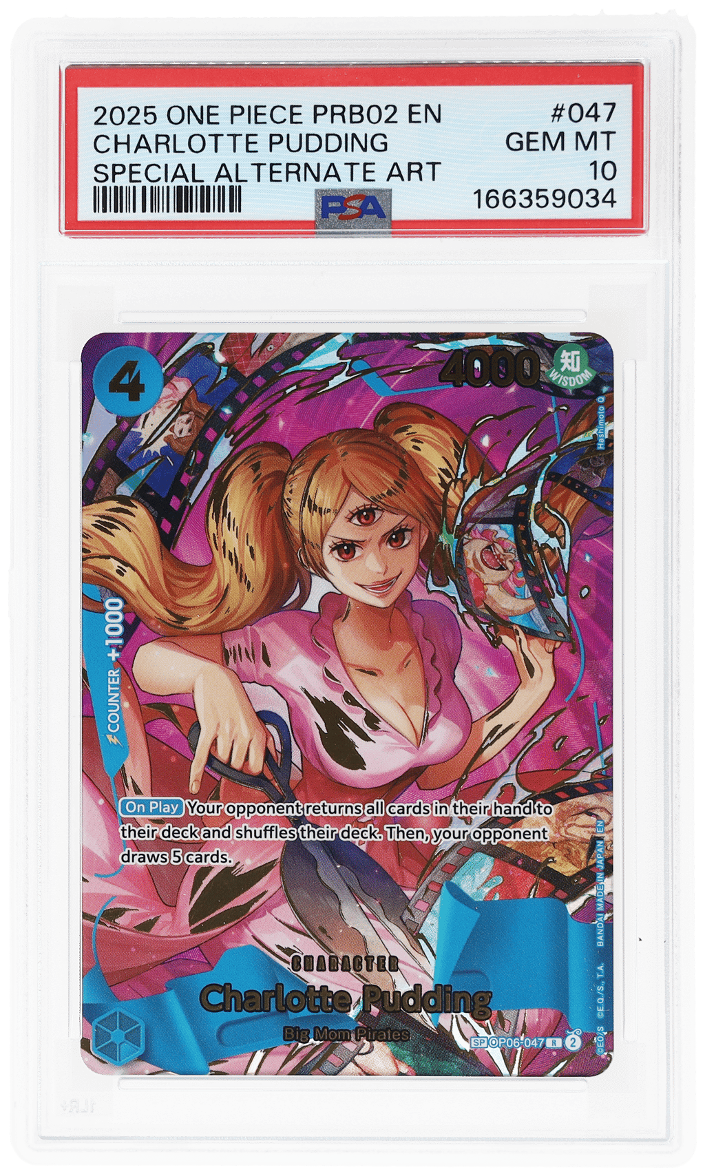 2025 One Piece Premium Booster the Best Volume 2 Special Alternate Art Charlotte Pudding #OP06-047 PSA 10