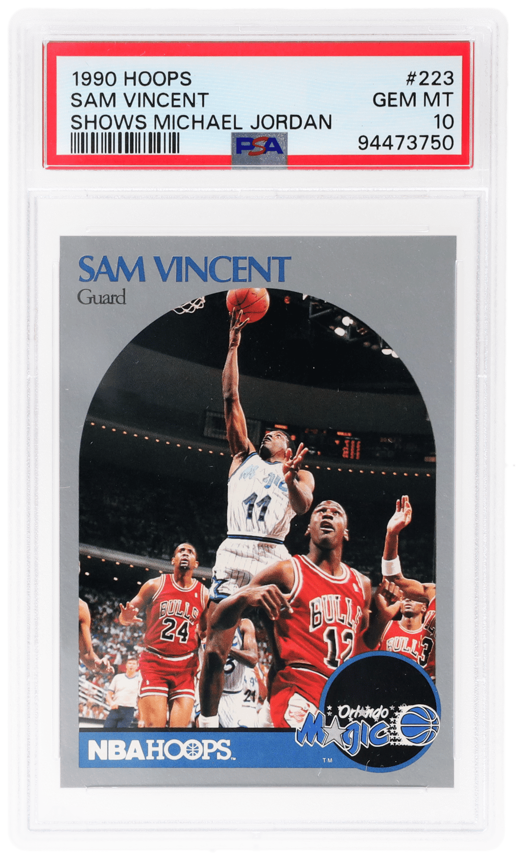 1990 Hoops Shows Michael Jordan Sam Vincent #223A PSA 10