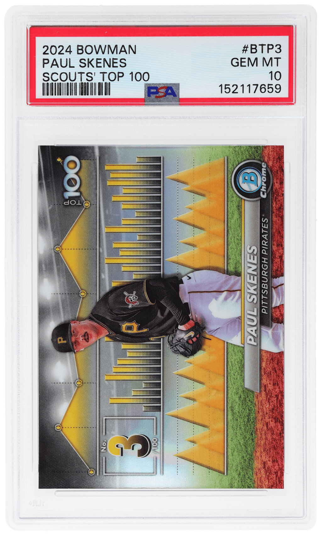 2024 Bowman Chrome Scouts' Top 100 Paul Skenes #BTP-3 PSA 10