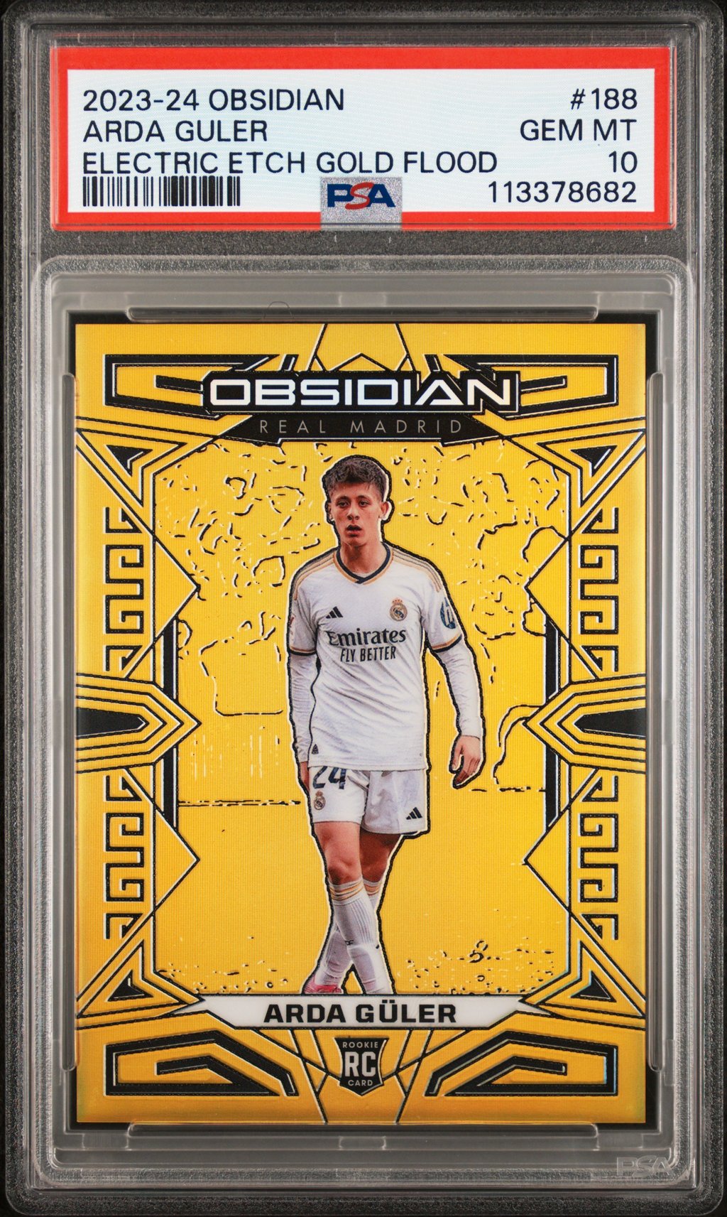 2023 Arda Guler Obsidian Electric Etch Gold Flood PSA 10