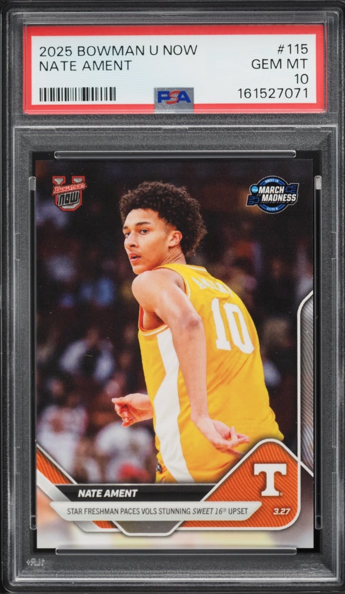2025 Bowman University Now Nate Ament #115 PSA 10 GEM MINT
