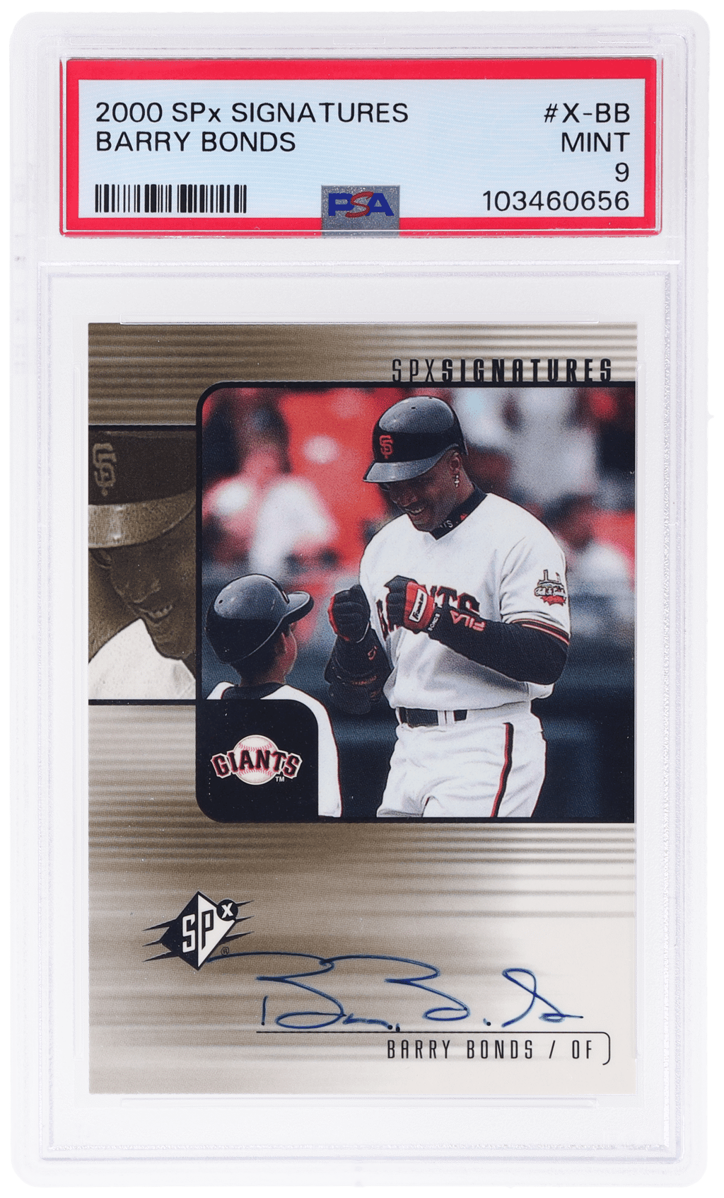 2000 Spx Signatures Barry Bonds #X-BB PSA 9