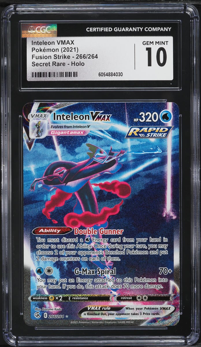 2021 Pokemon SWSH Fusion Strike Alt Art Inteleon VMAX #266 CGC 10 GEM MINT