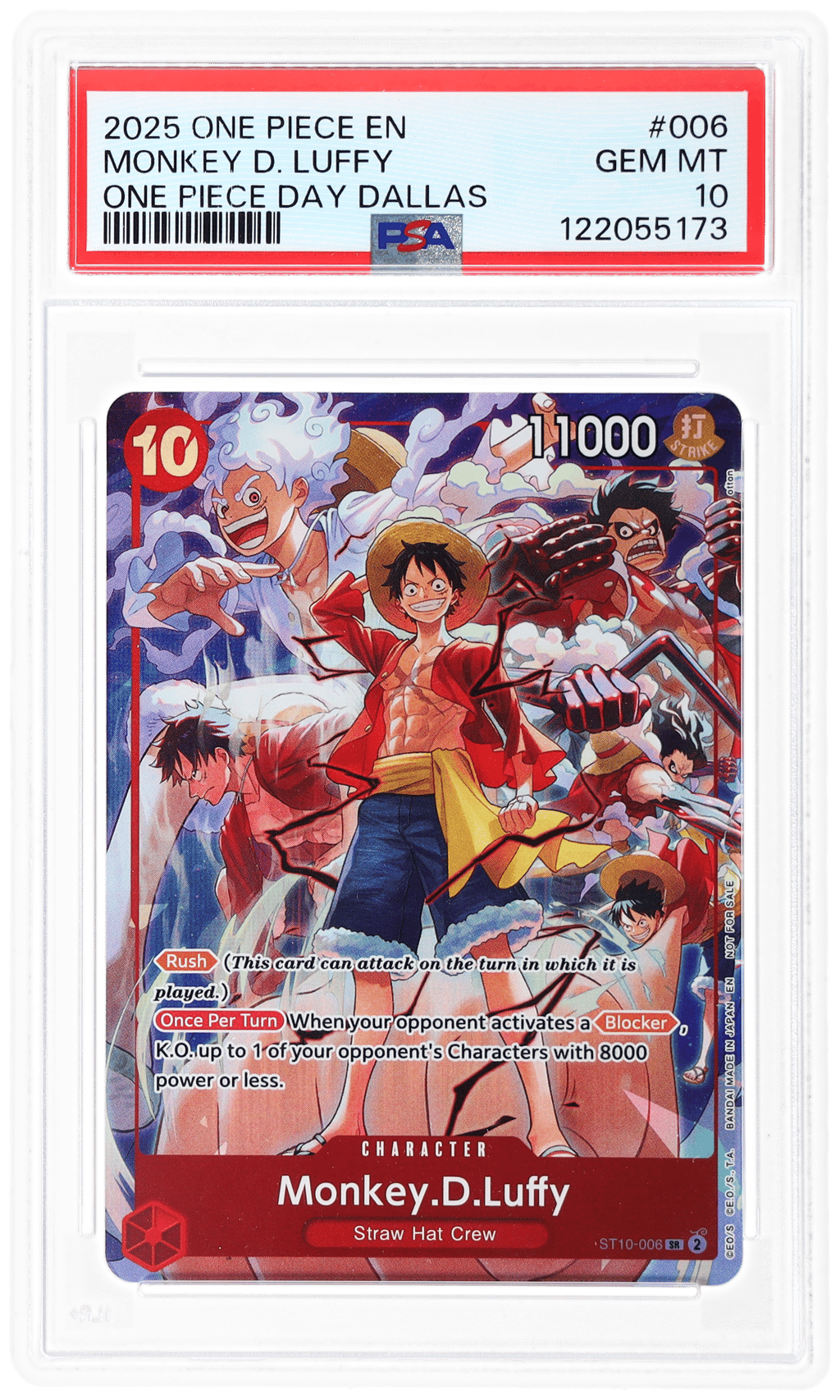 2025 One Piece Promo One Piece Day Dallas Monkey D. Luffy #ST10-006 PSA 10