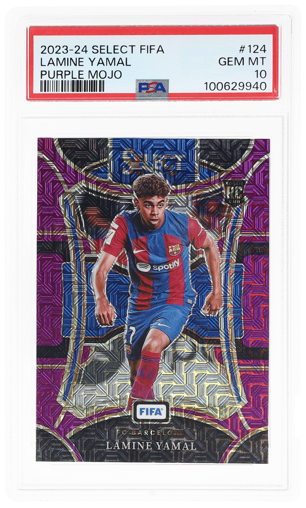 2023 Panini Select Fifa Mezzanine Purple Mojo Lamine Yamal #124 PSA 10