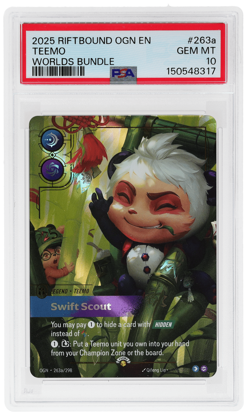 2025 Riftbound League of Legends Origin Worlds Bundle Teemo #263a PSA 10
