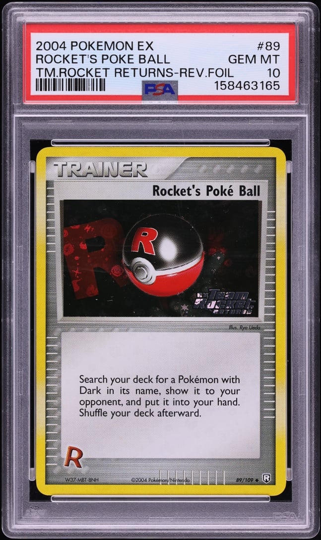 2004 Pokemon EX Team Rocket Returns Reverse Holo Rocket's Poke Ball #89 PSA 10 GEM MINT