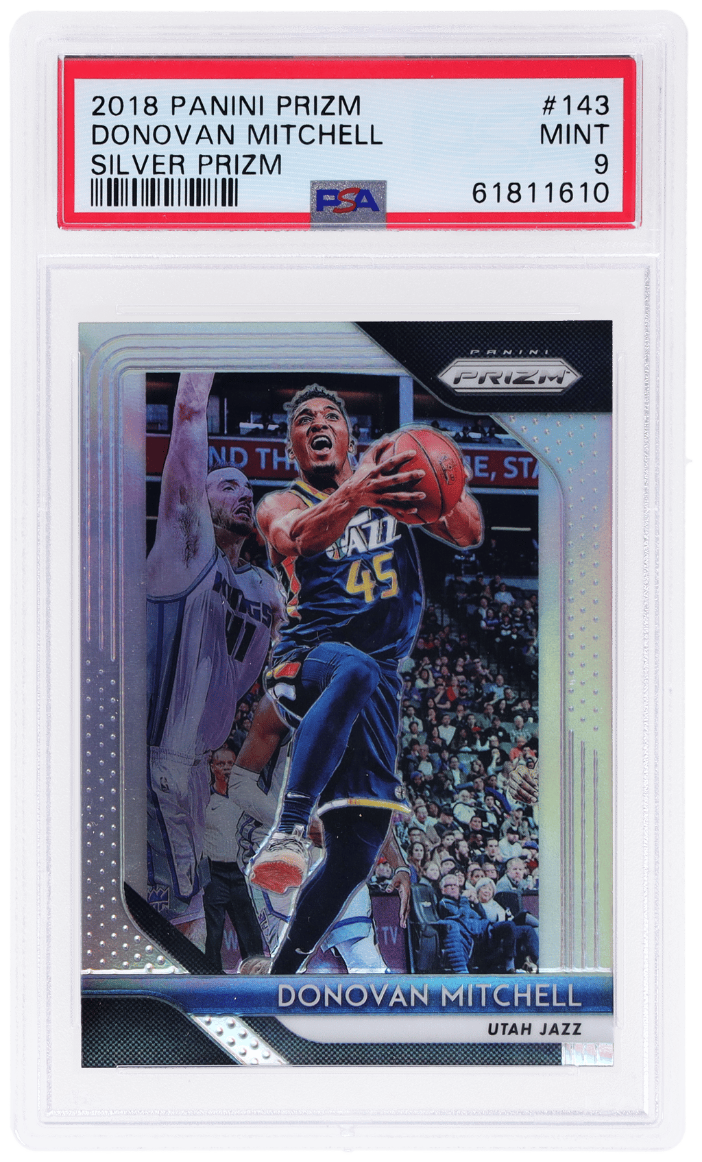 2018 Panini Prizm Silver Prizm Donovan Mitchell #143 PSA 9