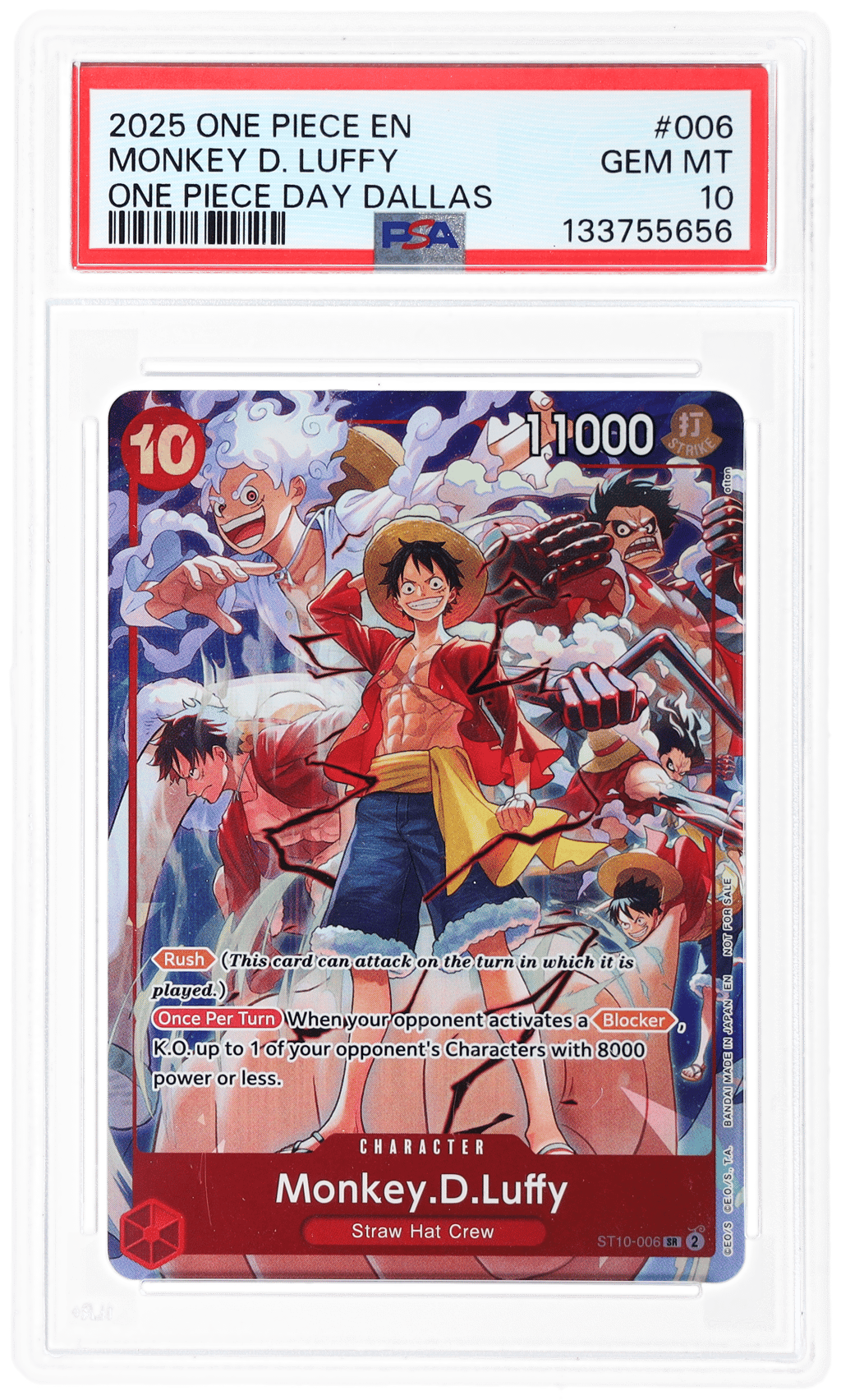 2025 One Piece Promo One Piece Day Dallas Monkey D. Luffy #ST10-006 PSA 10