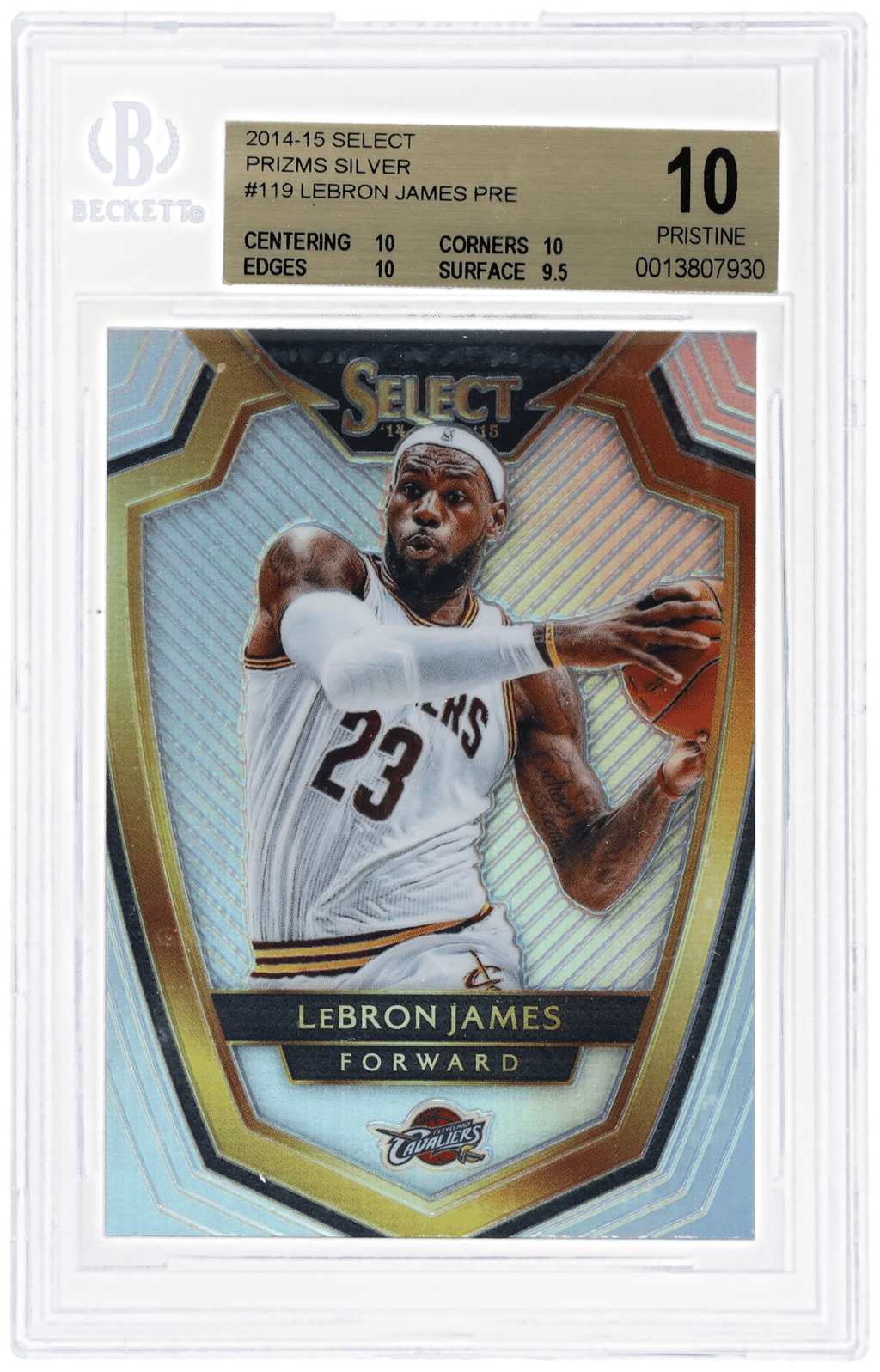 2014 Panini Select Silver Prizm LeBron James #119 BGS 10