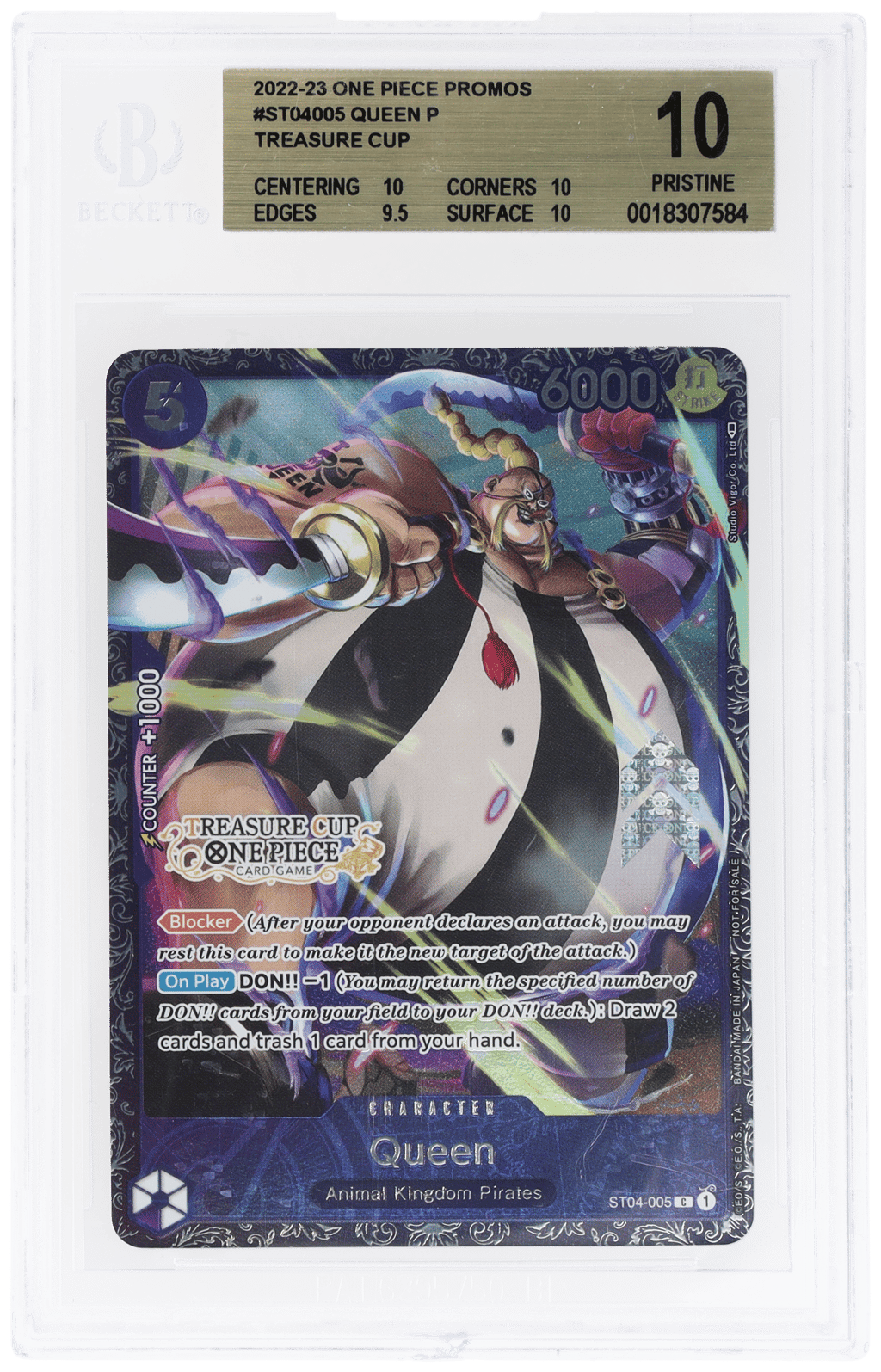 2022 One Piece Promo Treasure Cup Queen #ST04005 BGS 10