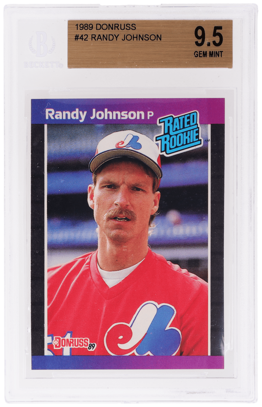 1989 Donruss Rated Rookie Randy Johnson #42 BGS 9.5