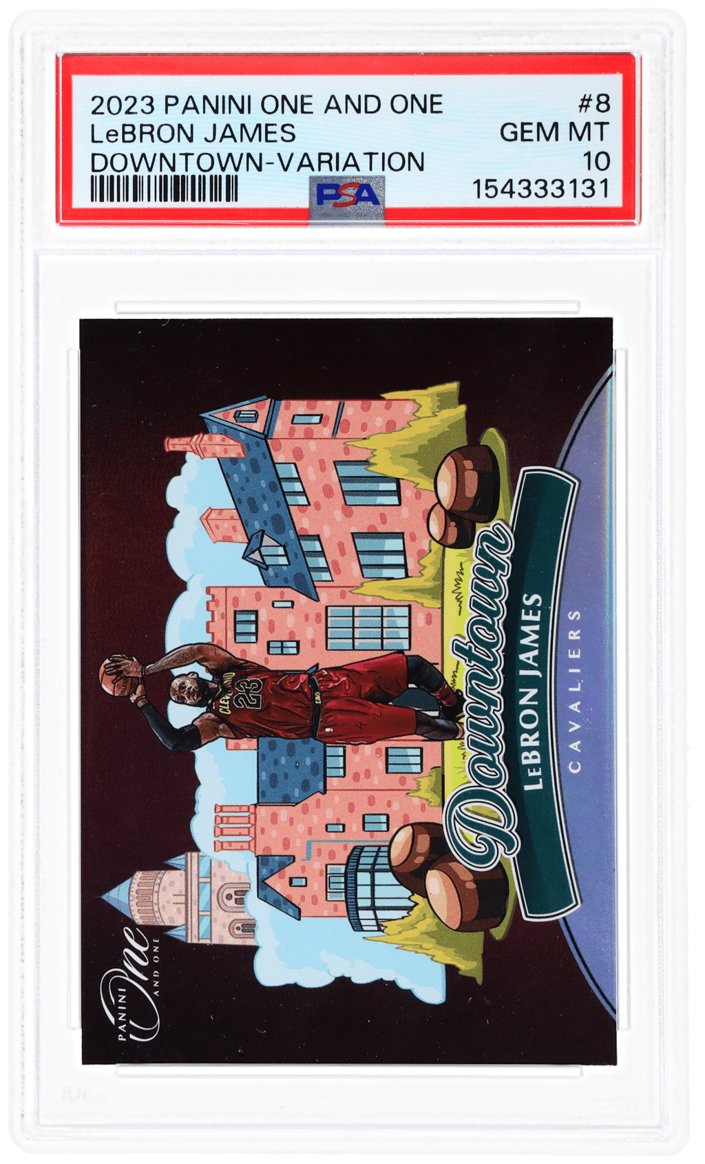 2023 Panini One and One Downtown Horizontal Variation LeBron James #8 PSA 10