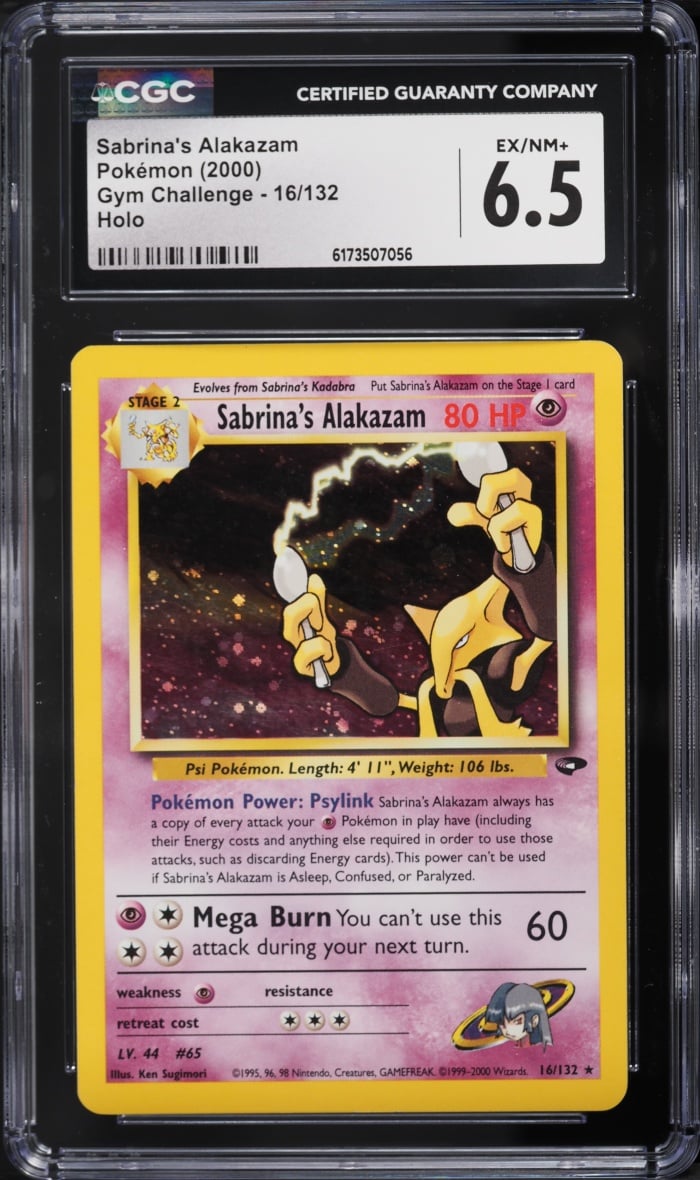 2000 Pokemon Gym Challenge Holo Sabrina's Alakazam #16 CGC 6.5 EXMT+